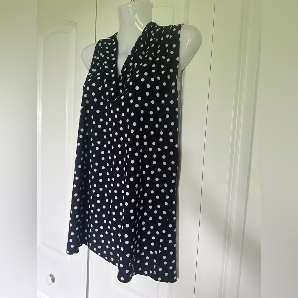 Ann Klein polka dot sleeveless top